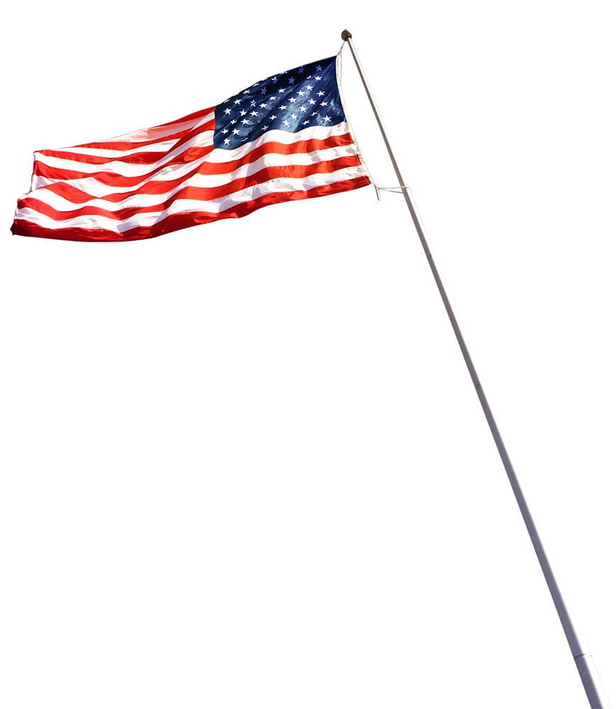USA flag blowing in wind